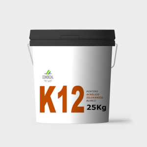 K12 Mortero acríl-siloxánico 1'2 medio blanco 25KG